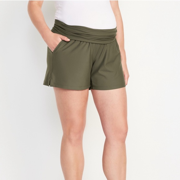 Maternity Roll Over Waist PowerSoft Shorts - Picture 1 of 5